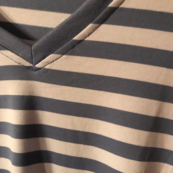 Two tone Striped V Neck, Christy T - LuLaRoe, Blue - Picture 3 of 4